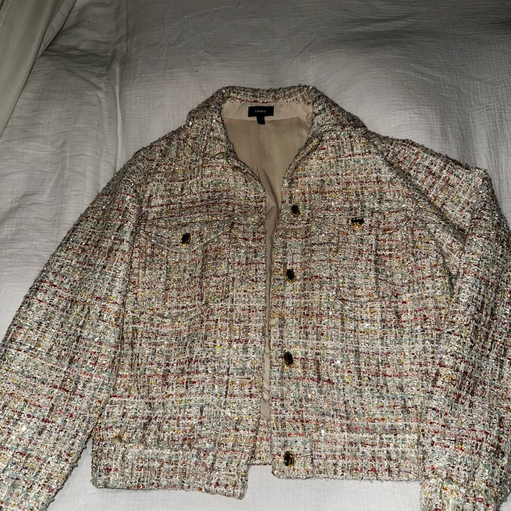 Express sparkle Tweed Jacket - Multicolor